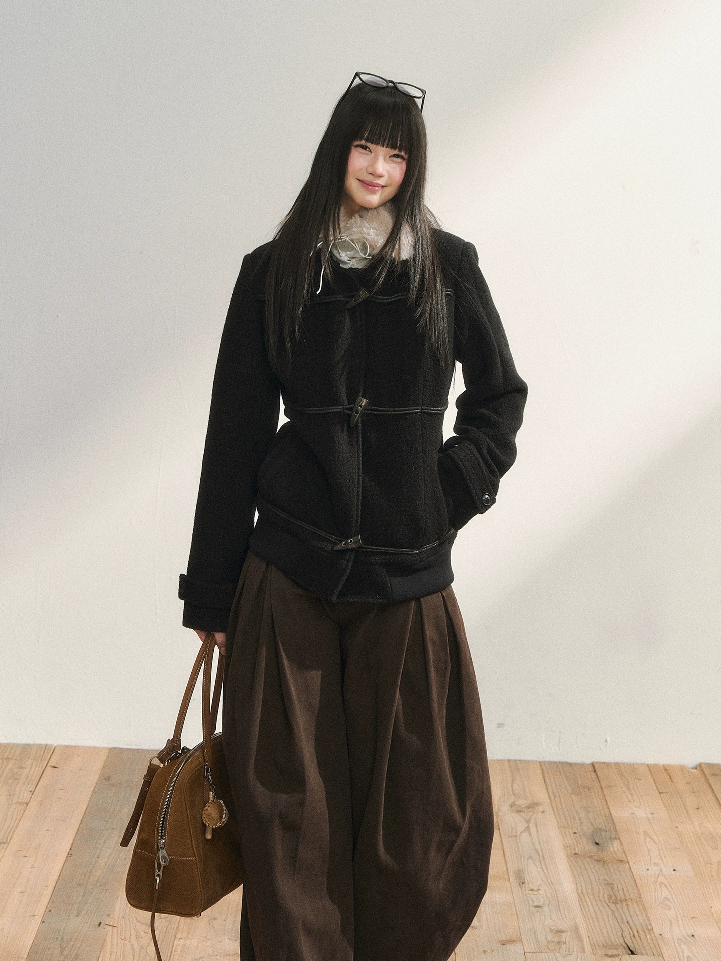 Original Design Black Duffle Wool Jacket