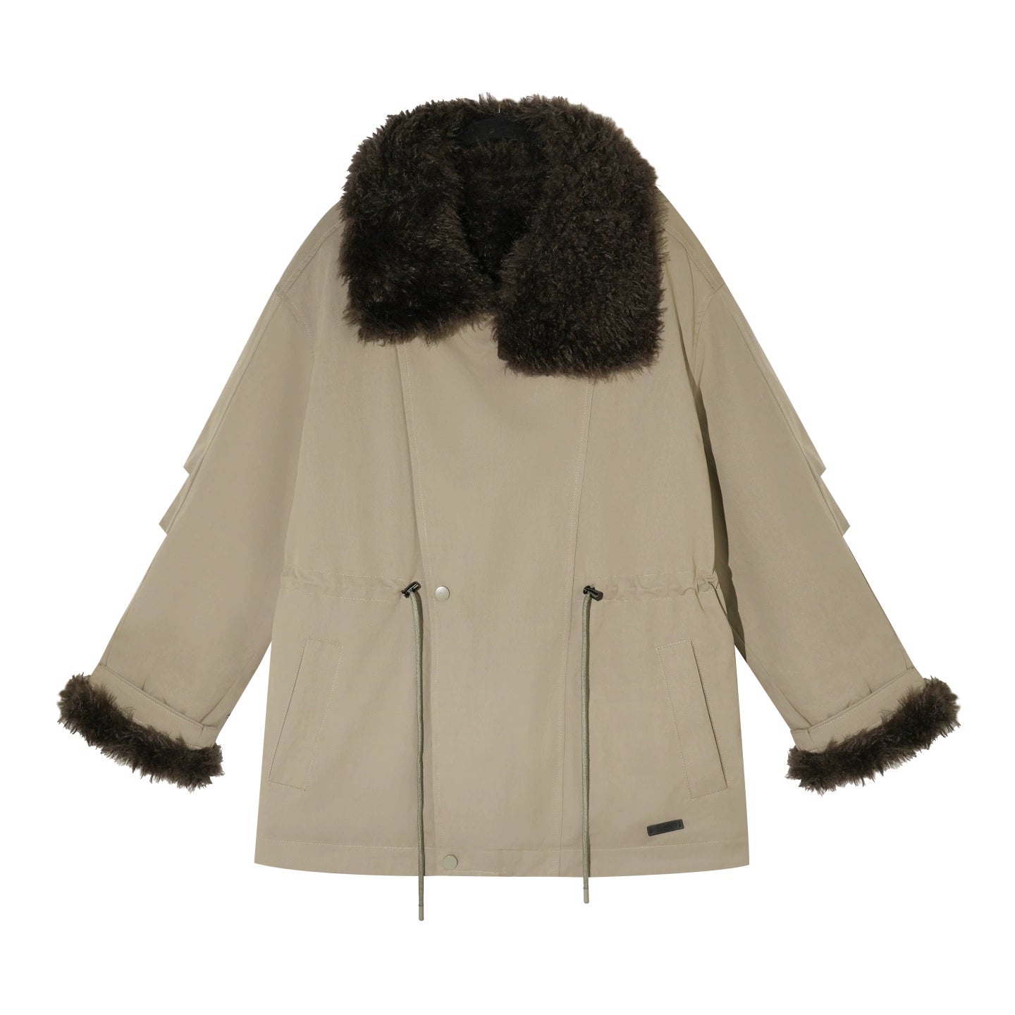 Faux-Fur Oversized Collar Jacket