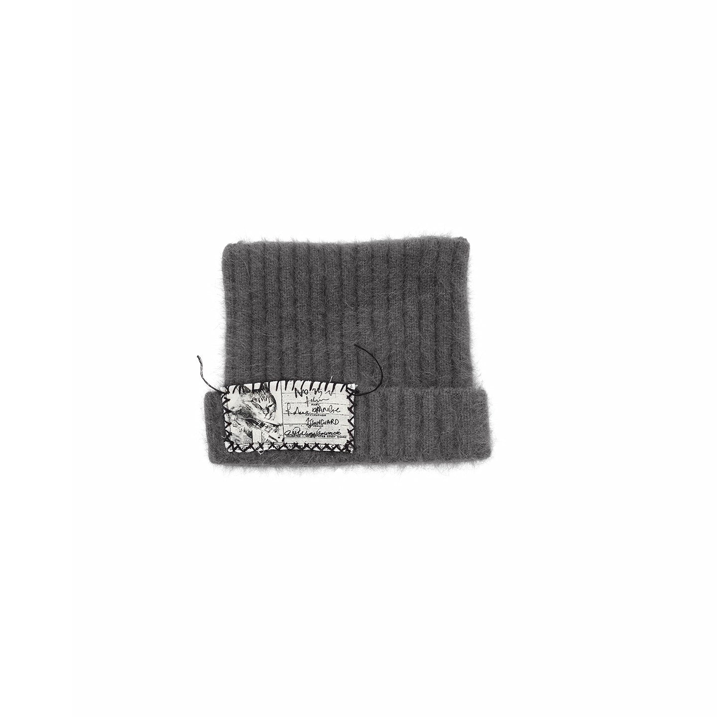 Hand-Stitched Cat-Ear Angora Knit Beanie