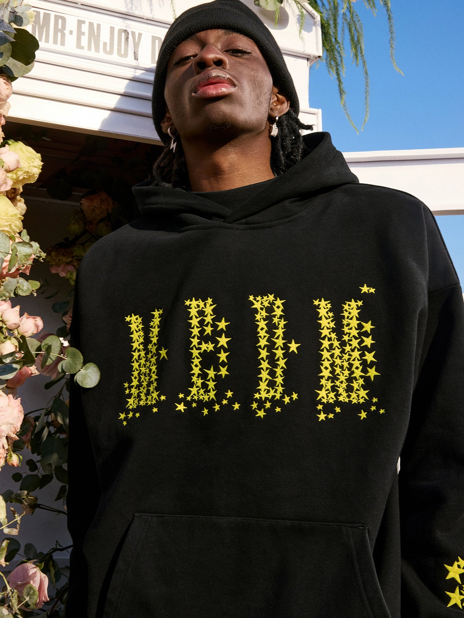 Black Embroidered Hoodie - CHINASQUAD