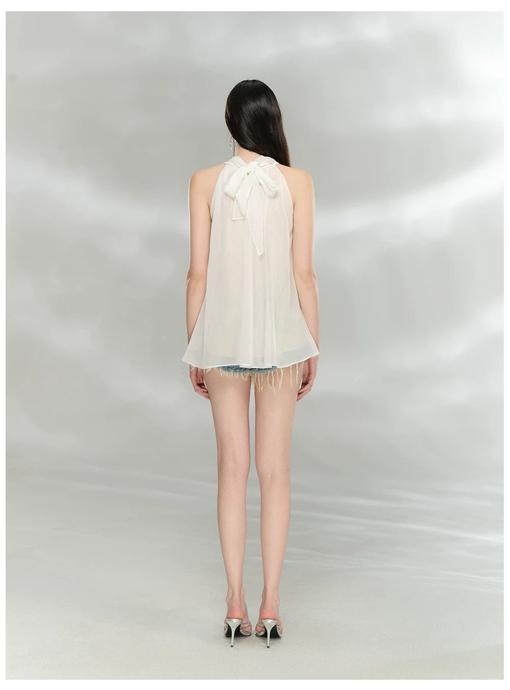Embellished Sleeveless Chiffon Lace Top