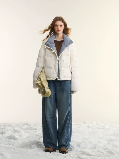 Washed Sculpted Loose-Fit Denim Trousers