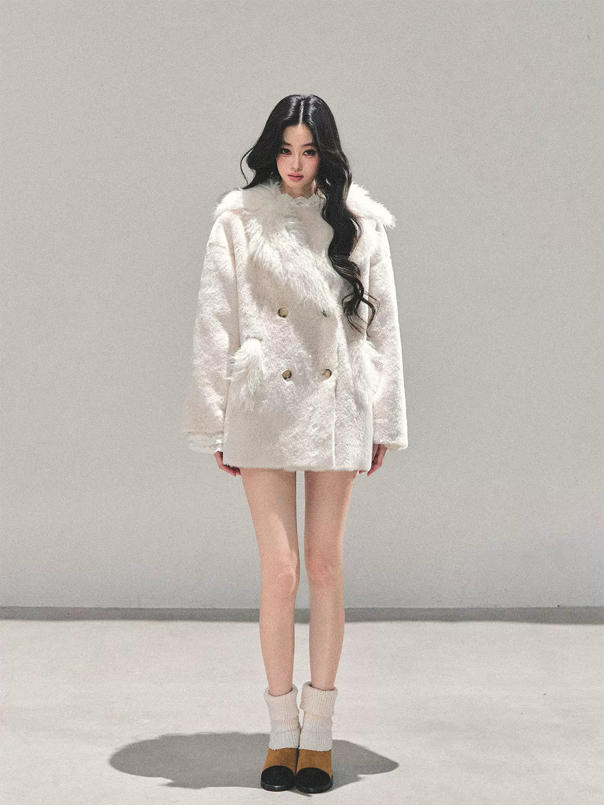 Shearling-Style Faux Fur Winter Coat