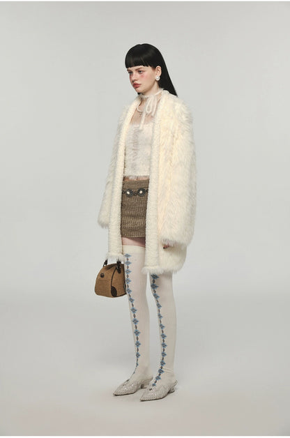 Mink Fur Coat with Tank Top Two-Piece Set - CHINASQUAD