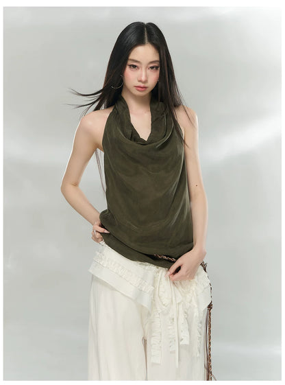 Detachable Lace Panel Tailored Trousers