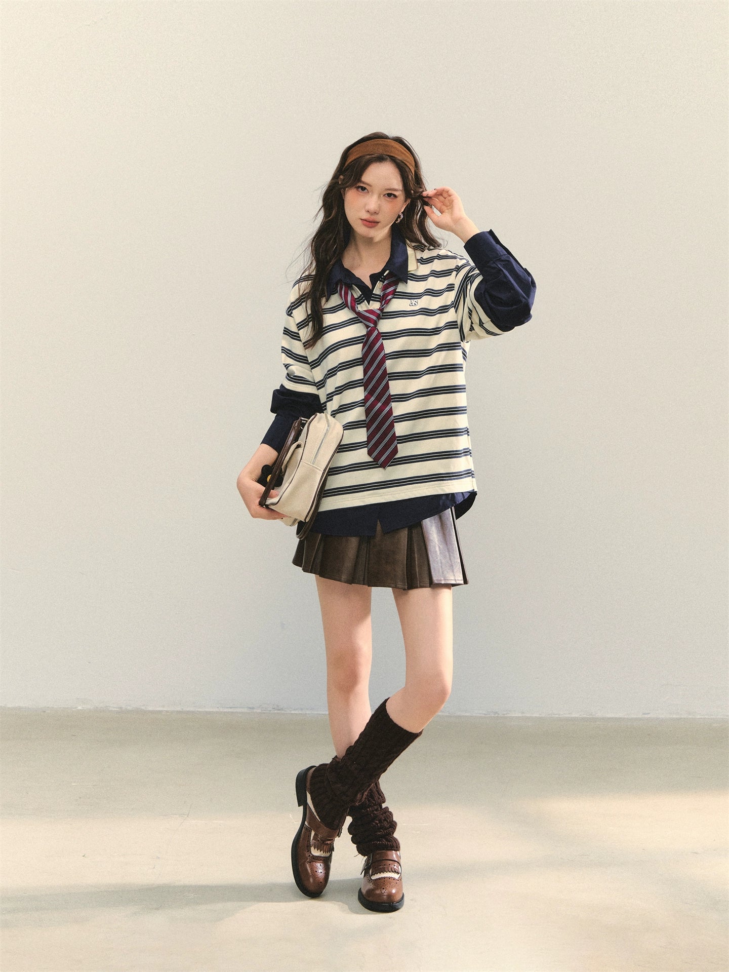 Stripe Fake Two-Piece Polos