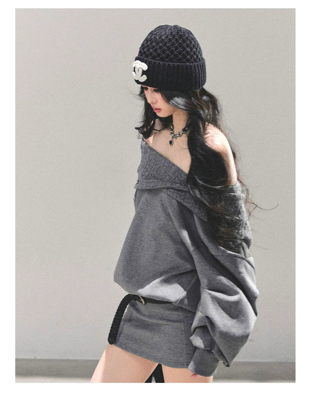 Two-Piece Oversized Hooded Sweatshirt