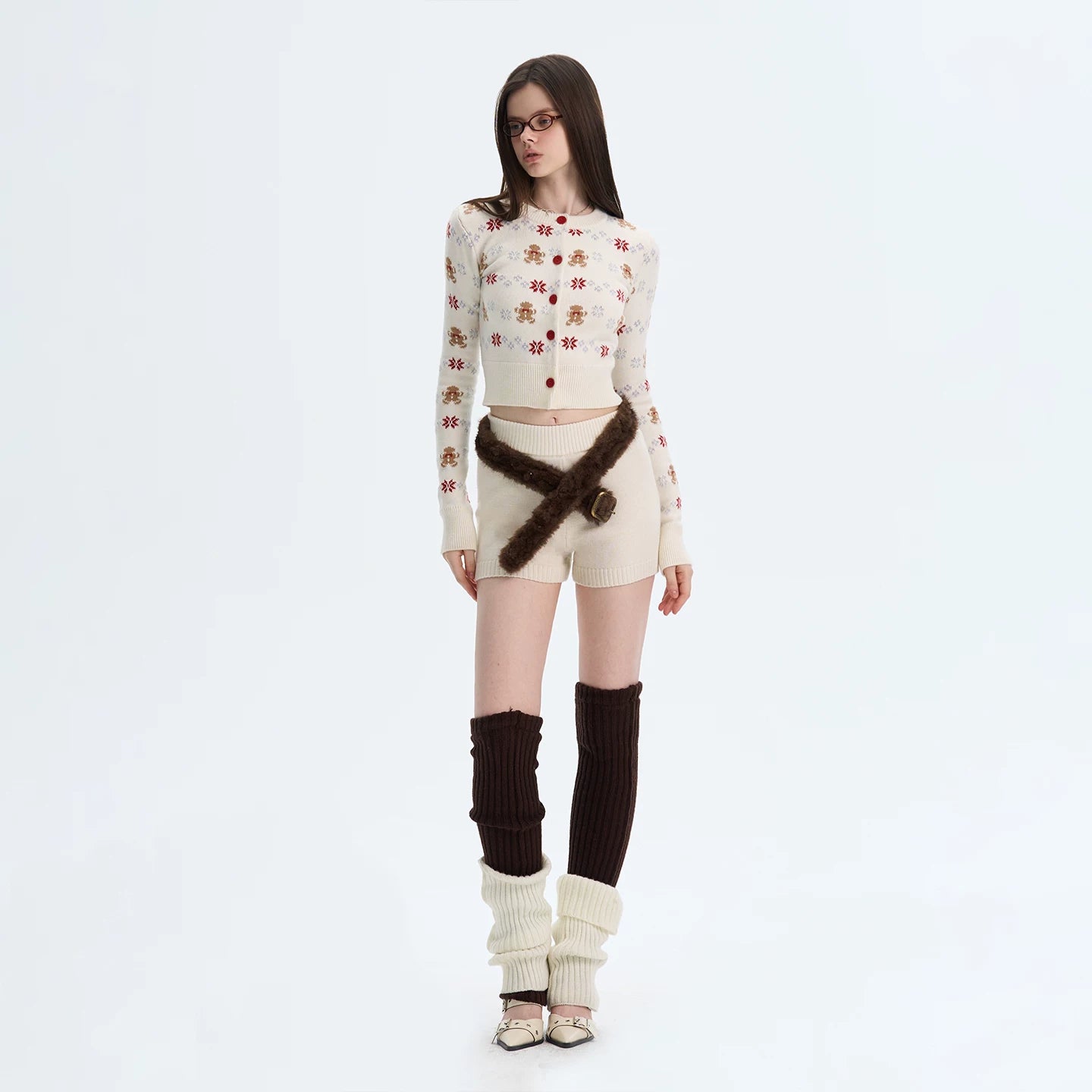 Cashmere-Blend Knit Cardigan Set