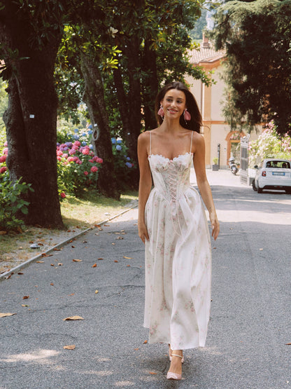 French Vintage Court-Style Satin Slip Gown