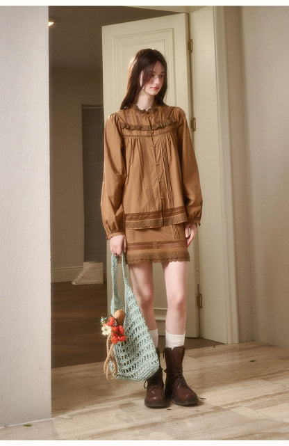 Cosagach Little World Cotton Shirt &amp; Skirt Set