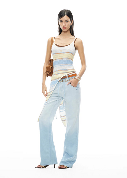 Summer Vacation Slim Straight Hemp Denim