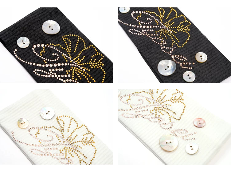 Shell Embellished Stretch Ribbed Headband