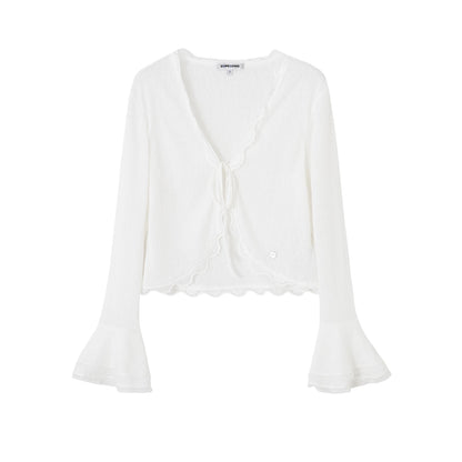 Lace V-Neck Layered Cardigan