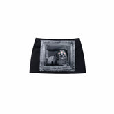 Vintage Frame Dog Satin Mini Skirt 1Jinn Studio