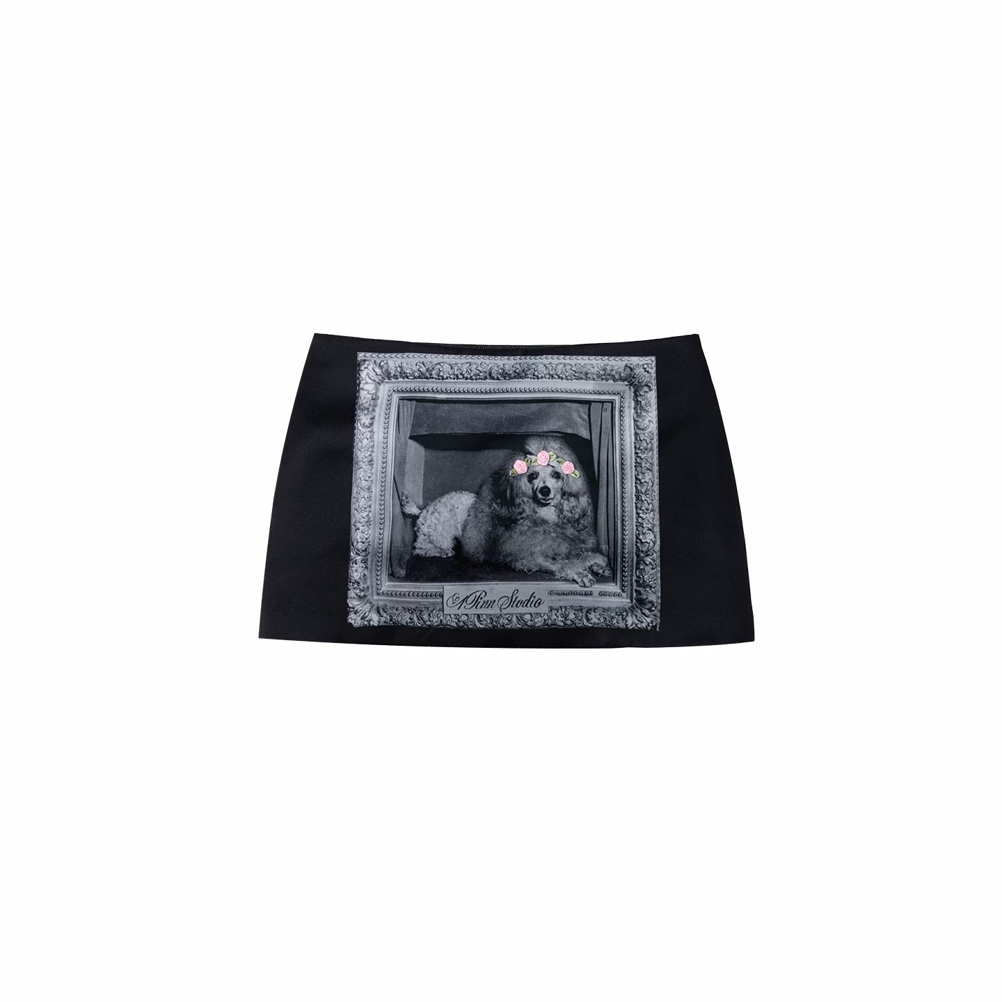 Vintage Frame Dog Satin Mini Skirt 1Jinn Studio