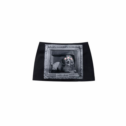 Vintage Frame Dog Satin Mini Skirt 1Jinn Studio