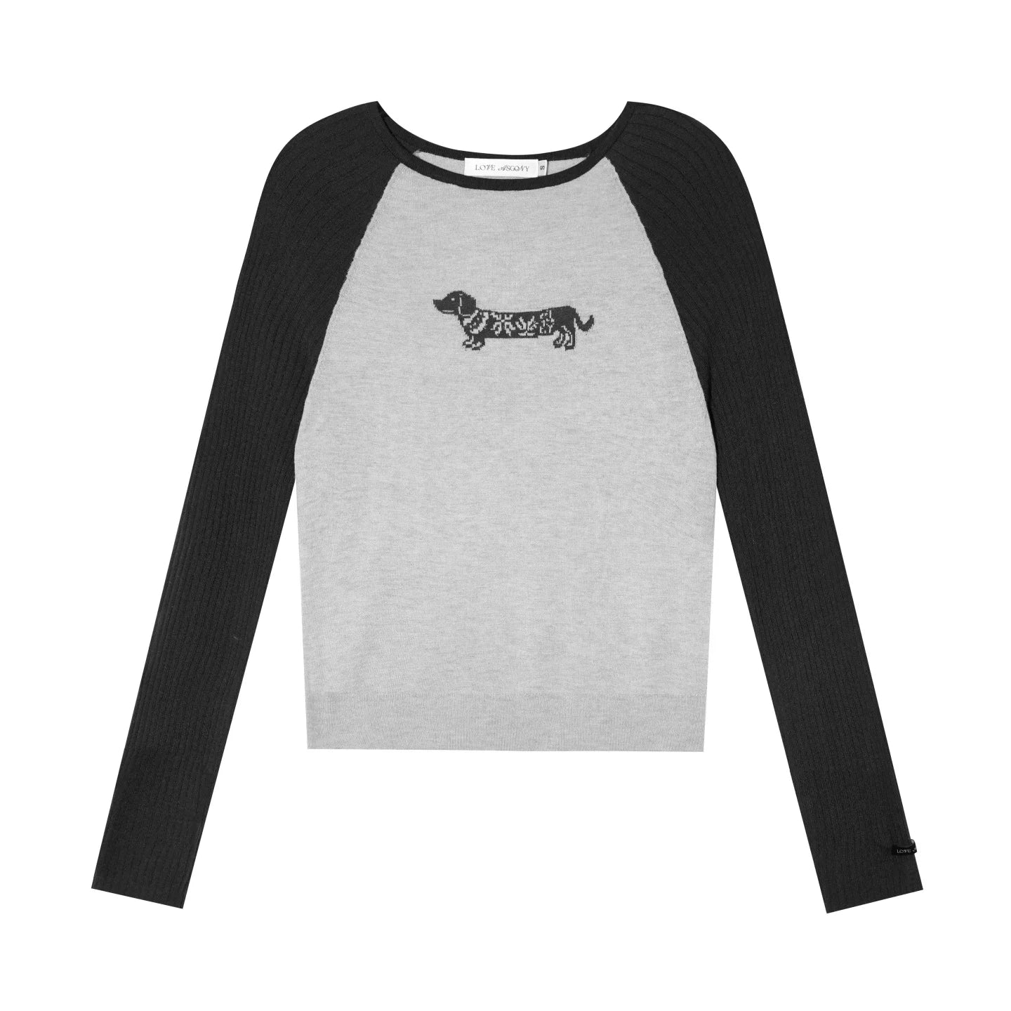 Wool-Blend Jacquard Raglan Knit Top