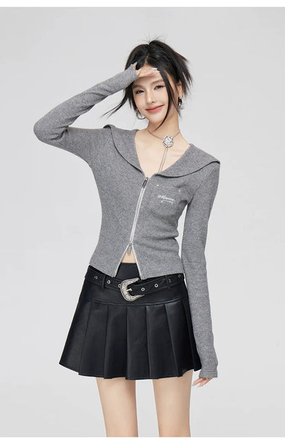 Square Neck Lurex Knit Sweater