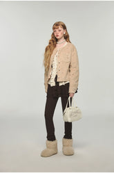 Sequin Eco-Friendly Faux Fur Jacket - CHINASQUAD