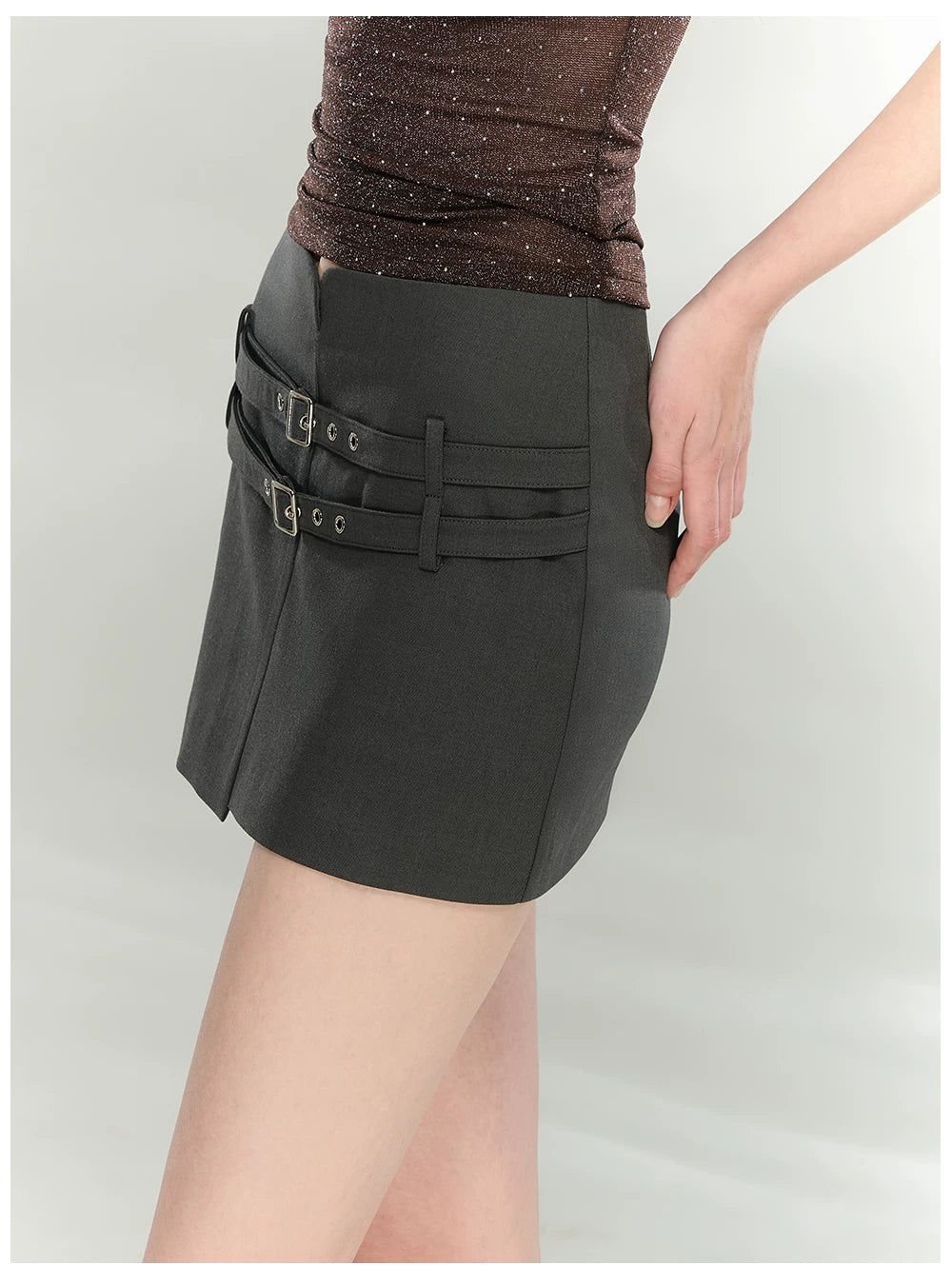 Asymmetric Tailored Mini Skirt