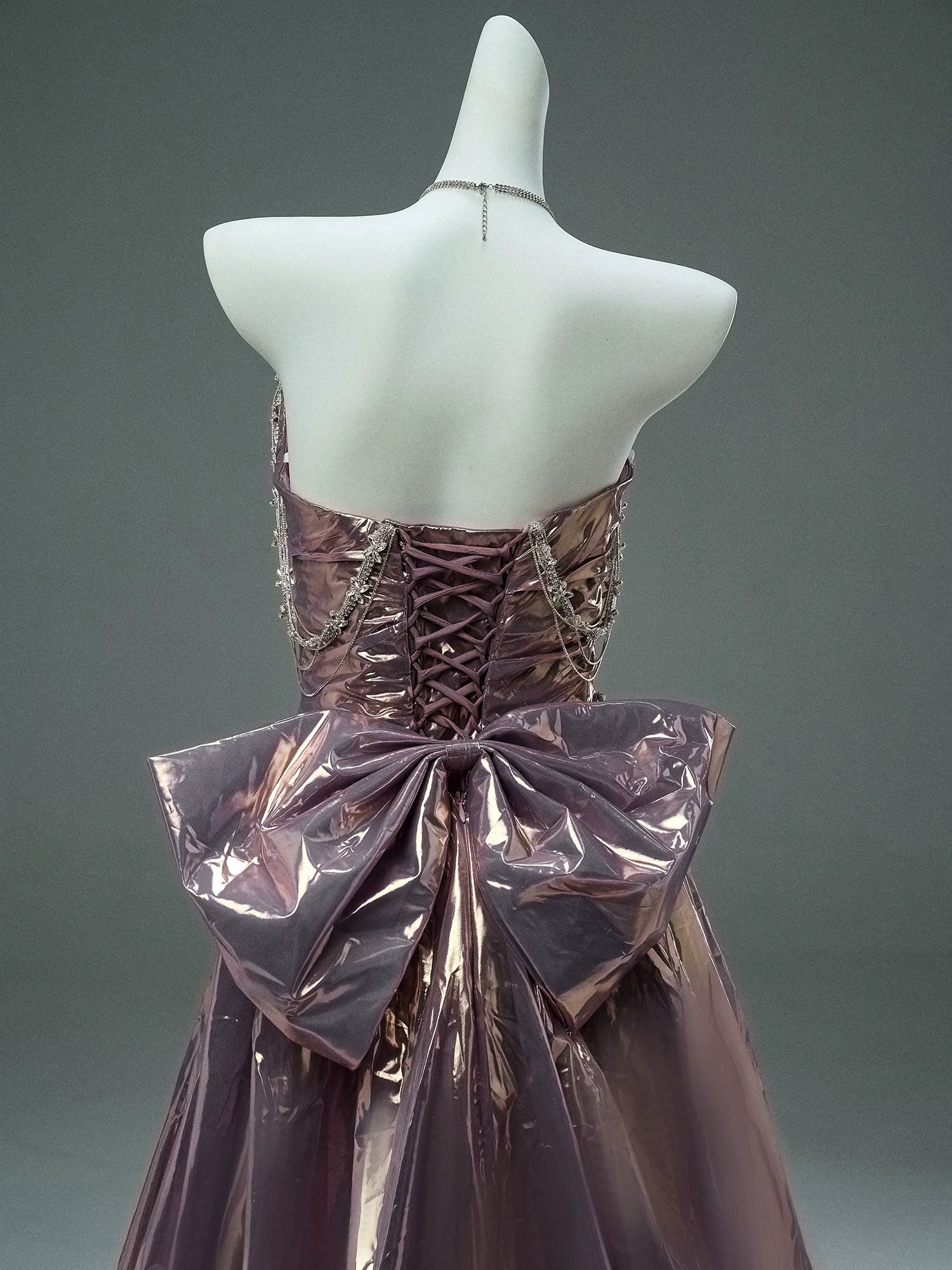 Iridescent Candy-Film Sculpted Couture Gown