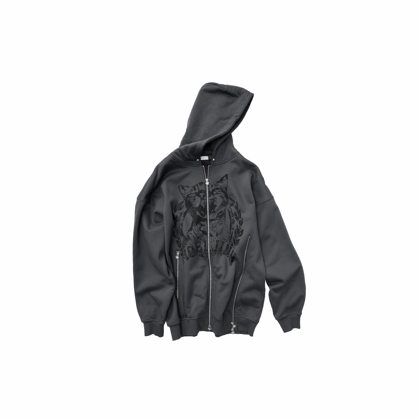Cat Print Double-Zip Convertible Hoodie