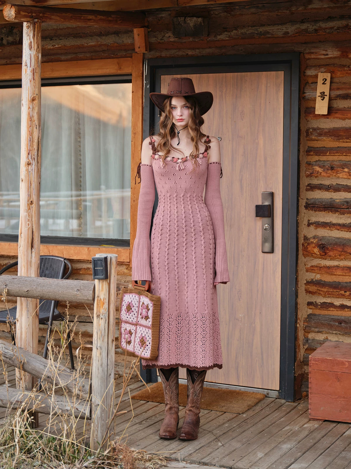 Floral Juliet Vintage Knit Dress &amp; Cardigan Set