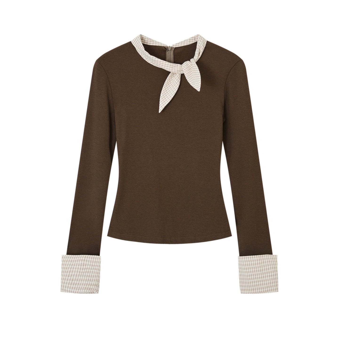 Bow-Tie Patchwork Slim Fit Base T-Shirt