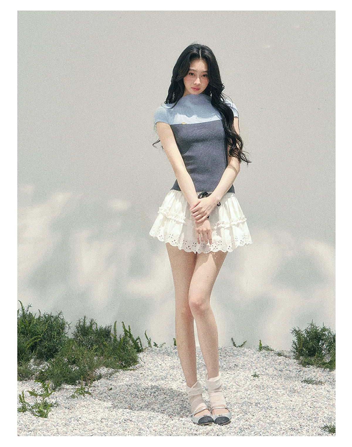 Smoky Mood Knit Crop Top