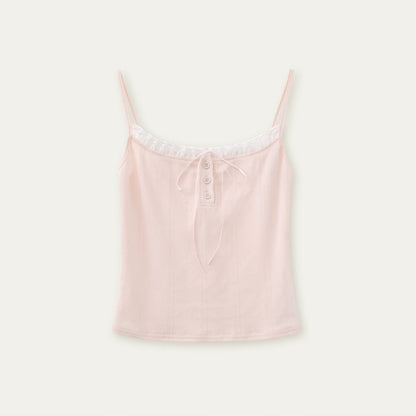 Sweet Oxygen Cotton Lace Trim Camisole