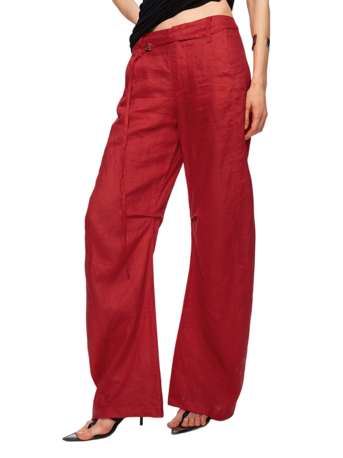 Linen Curved Wide Pants