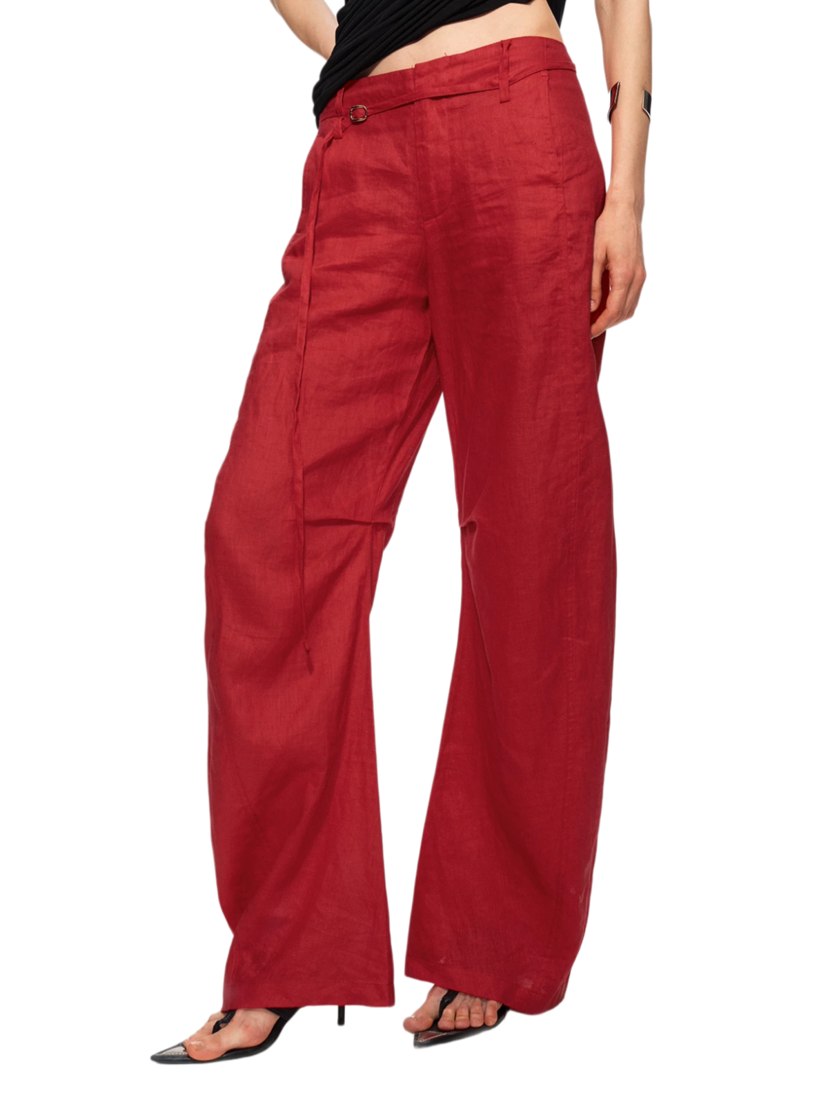 Linen Curved Wide Pants