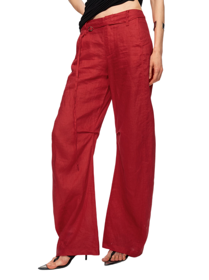 Linen Curved Wide Pants