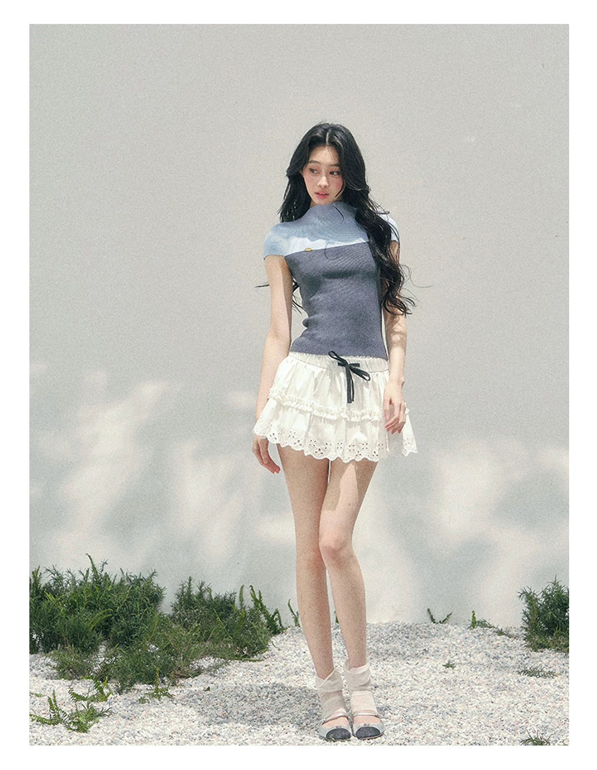 Smoky Mood Knit Crop Top