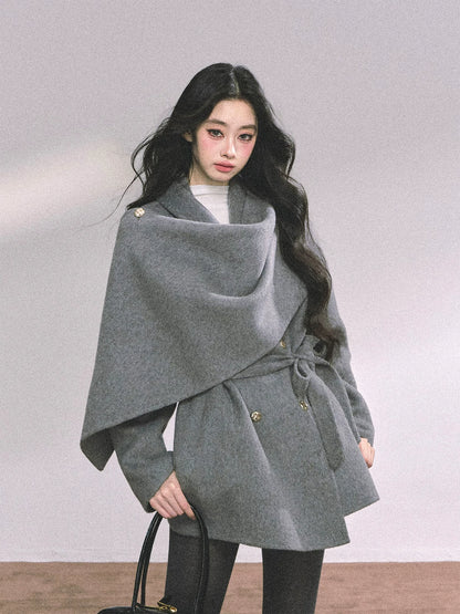 French British-Style Wool Coat