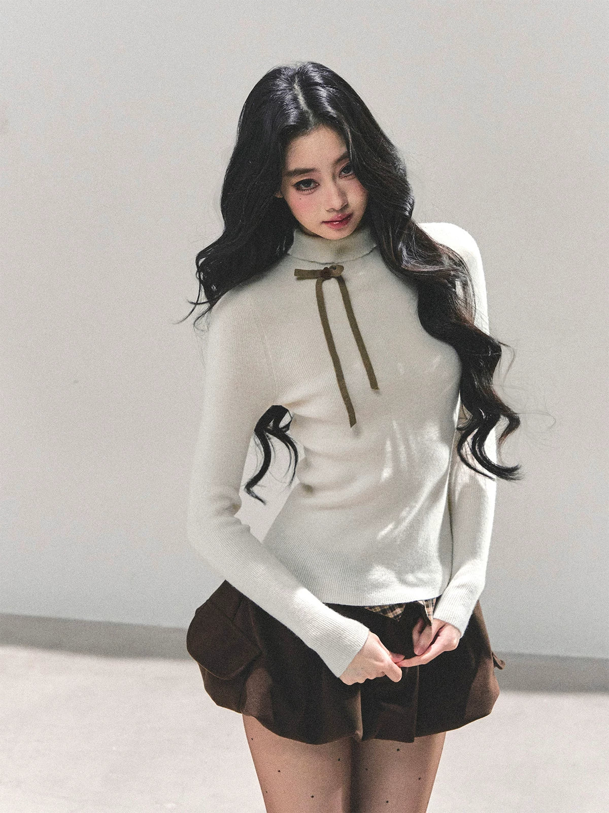 Velvet Touch Mock-Neck Knit Base Layer