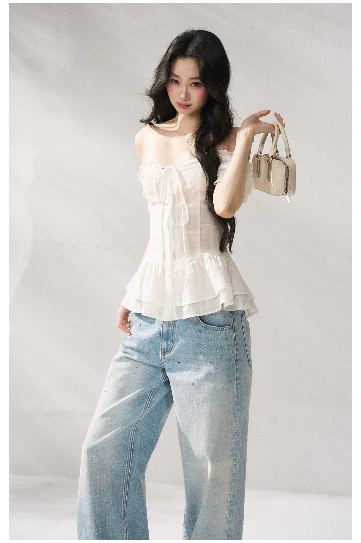 Cotton-Linen Fitted Short Sleeve Top