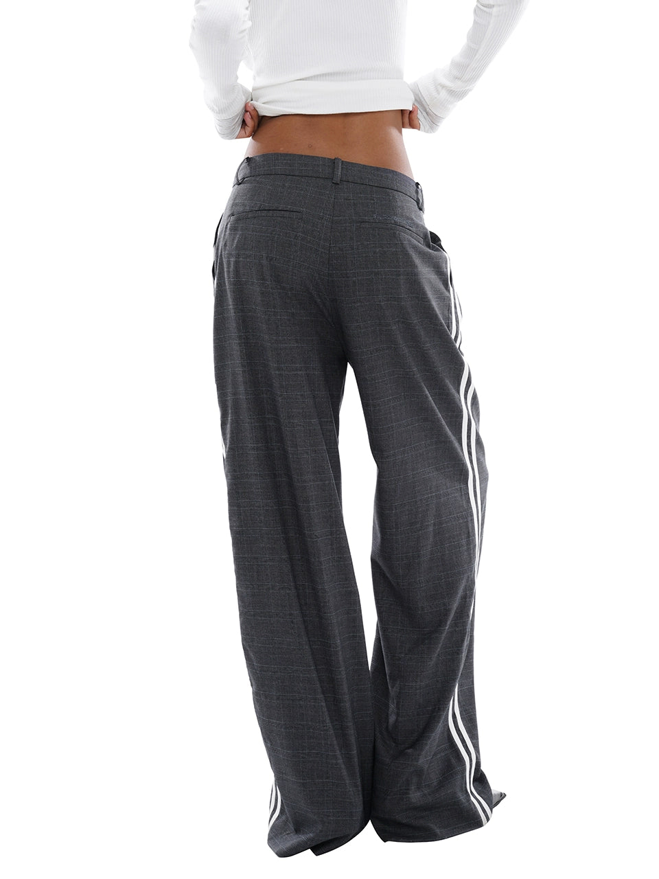 &quot;Weisure&quot; Wide Leg Side-stripe Dad Pants