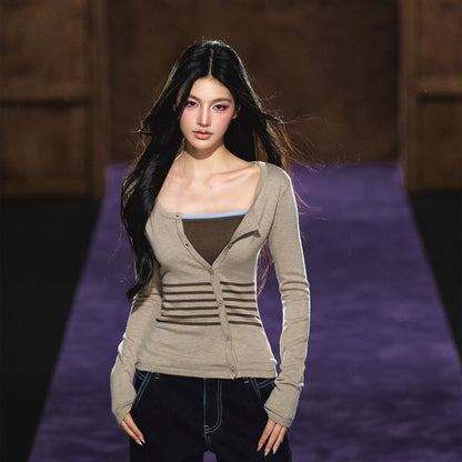 Soft Touch Two-in-One Knit Base Cardigan