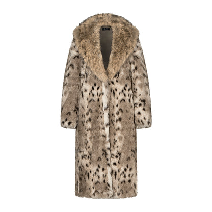 Leopard-Print Eco-Fur Coat