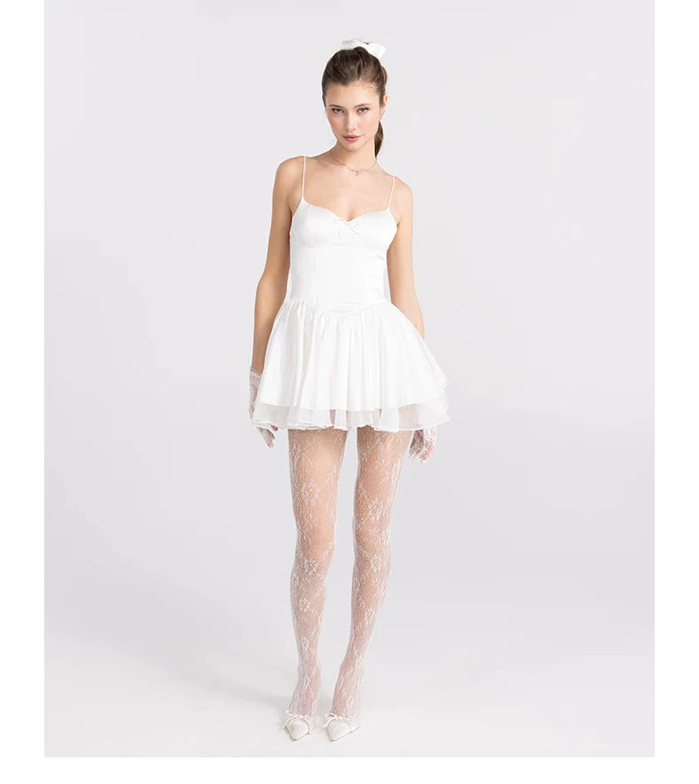 Backless Bow Corset Strap Mini Dress