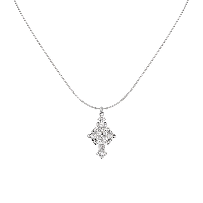 Full Diamond Retro Cross Choker - CHINASQUAD