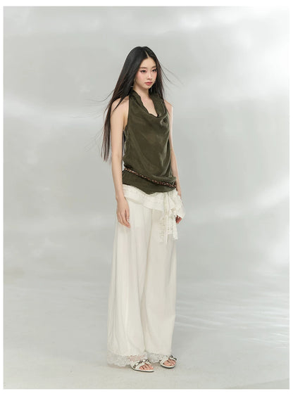 Draped Cowl Neck Halter Top