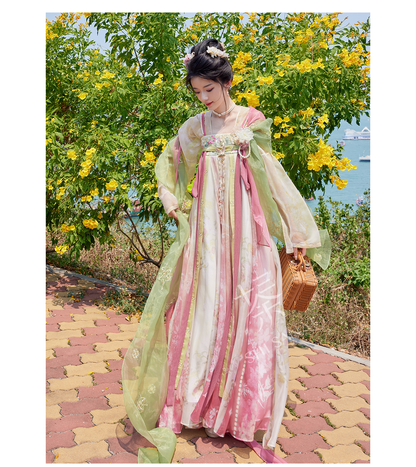 &quot;佩玉春风&quot; Hanfu Silk Cape &amp; Accessories