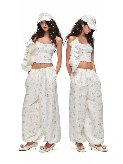 Snoopy Floral Balloon Wide-Leg Pants 1Jinn Studio