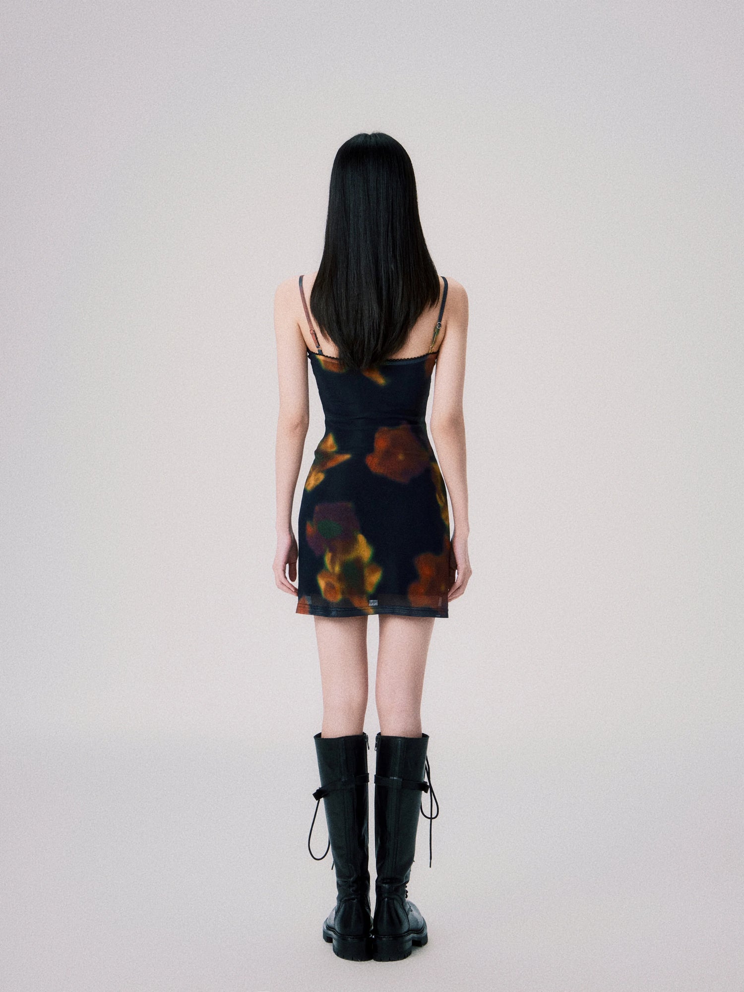 Vintage Printed Spaghetti-Strap Dress