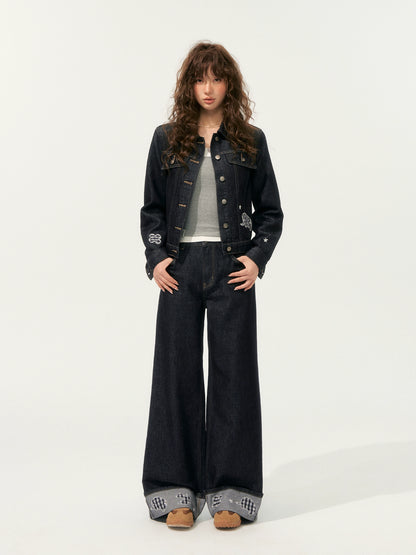 Embroidery Retro Denim Jacket
