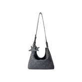 Oversized Woven Suede Tote Shoulder Bag ECODAY