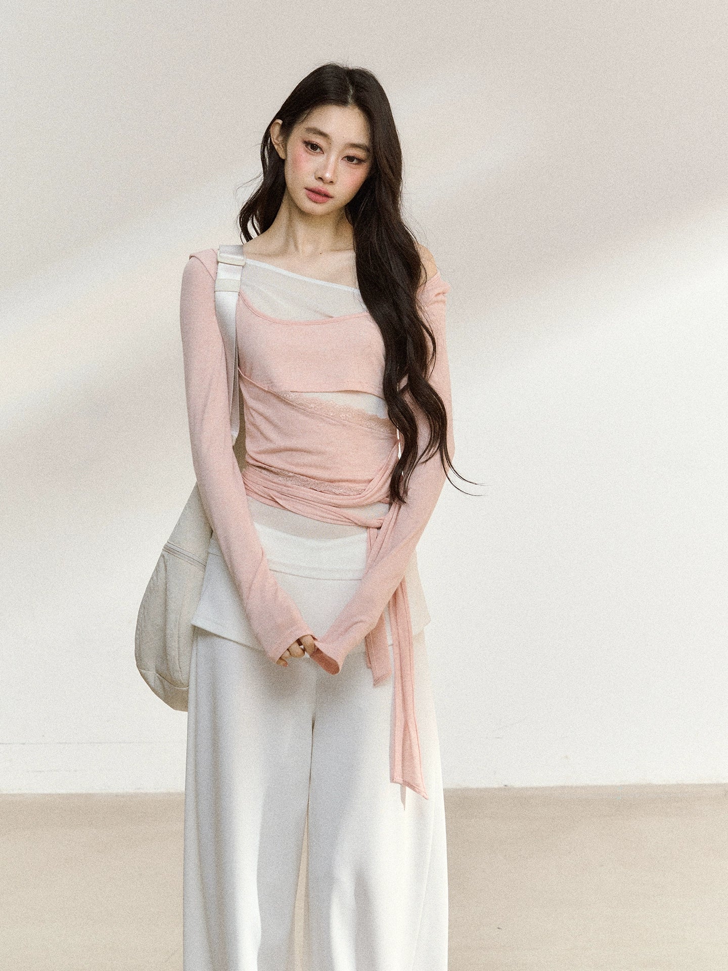 7ShiftiLayered Mesh-Knit Tie Detail T-Shirts