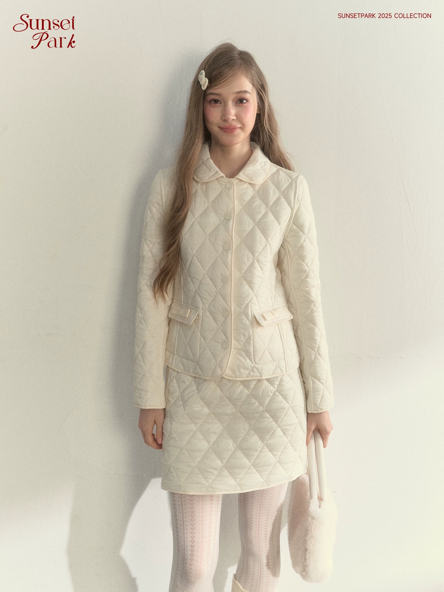 Reversible Quilted Doll Collar Jacket &amp; Skirt Set